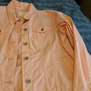 Coral denim jacket